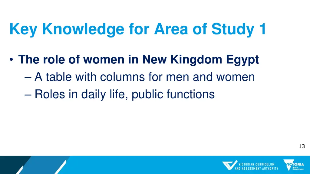 key knowledge for area of study 1