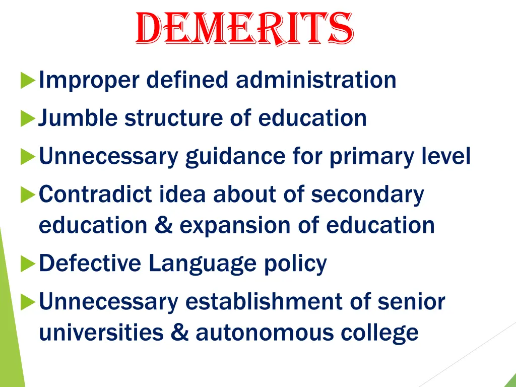 demerits