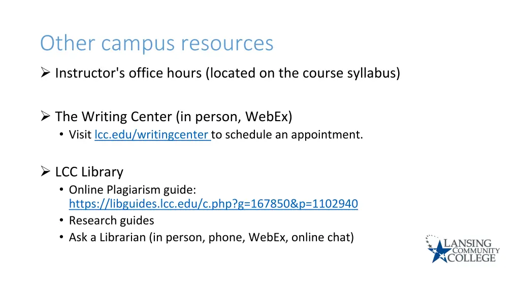 other campus resources