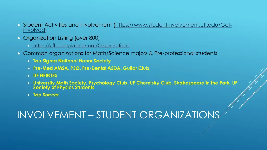 student activities and involvement https