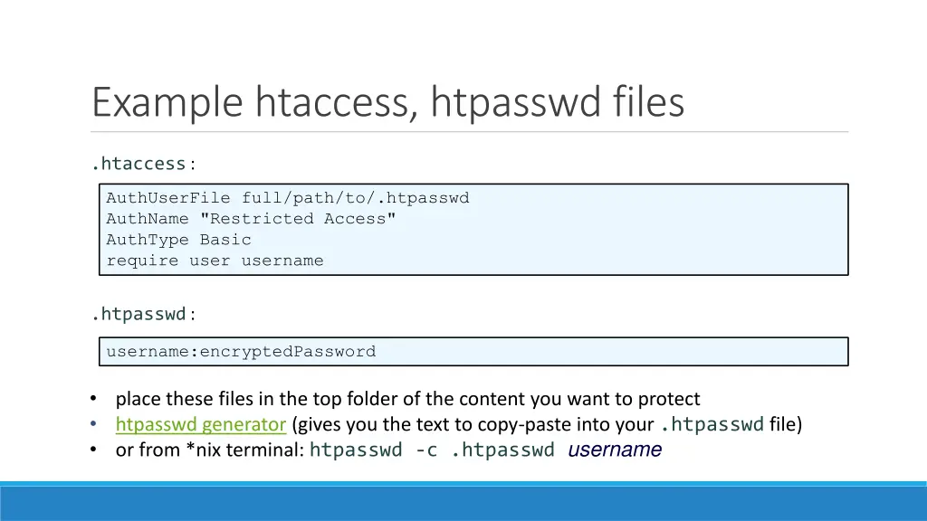 example htaccess htpasswd files