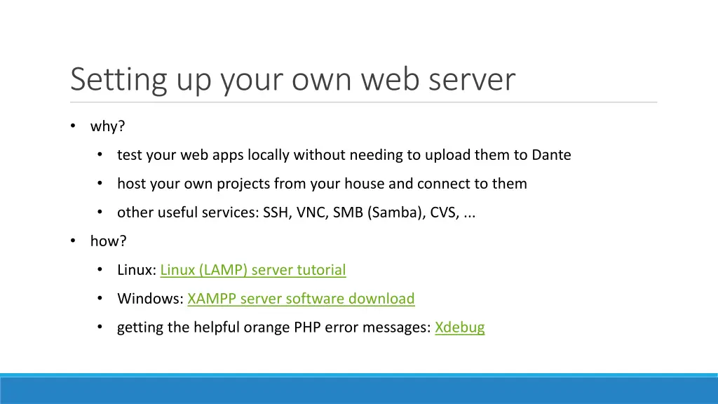 setting up your own web server
