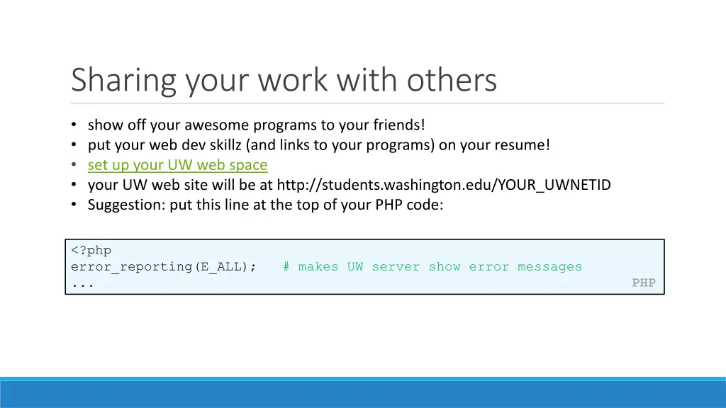 sharing your work with others
