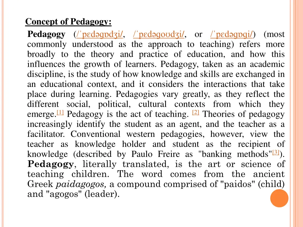 concept of pedagogy pedagogy