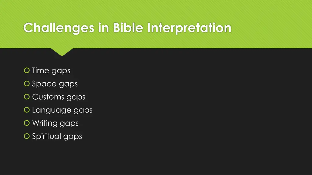 challenges in bible interpretation