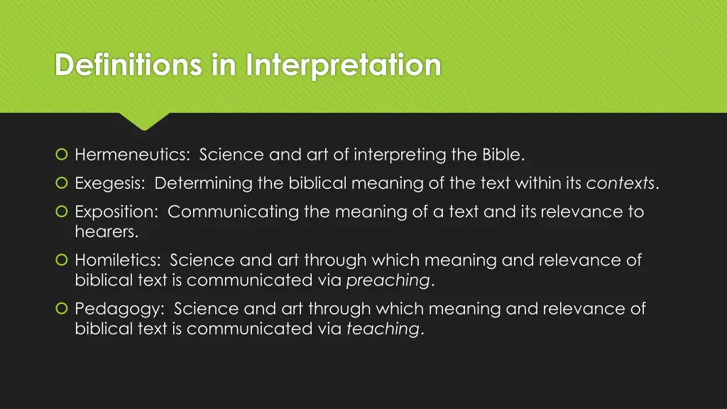 definitions in interpretation