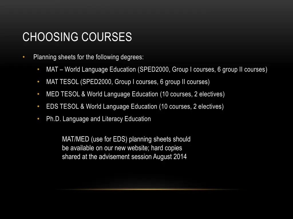 choosing courses