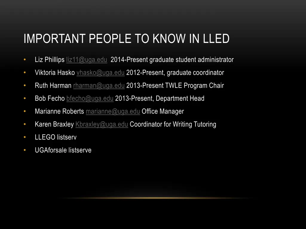 important people to know in lled