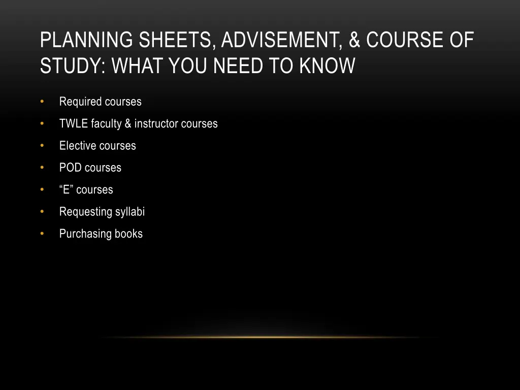 planning sheets advisement course of study what