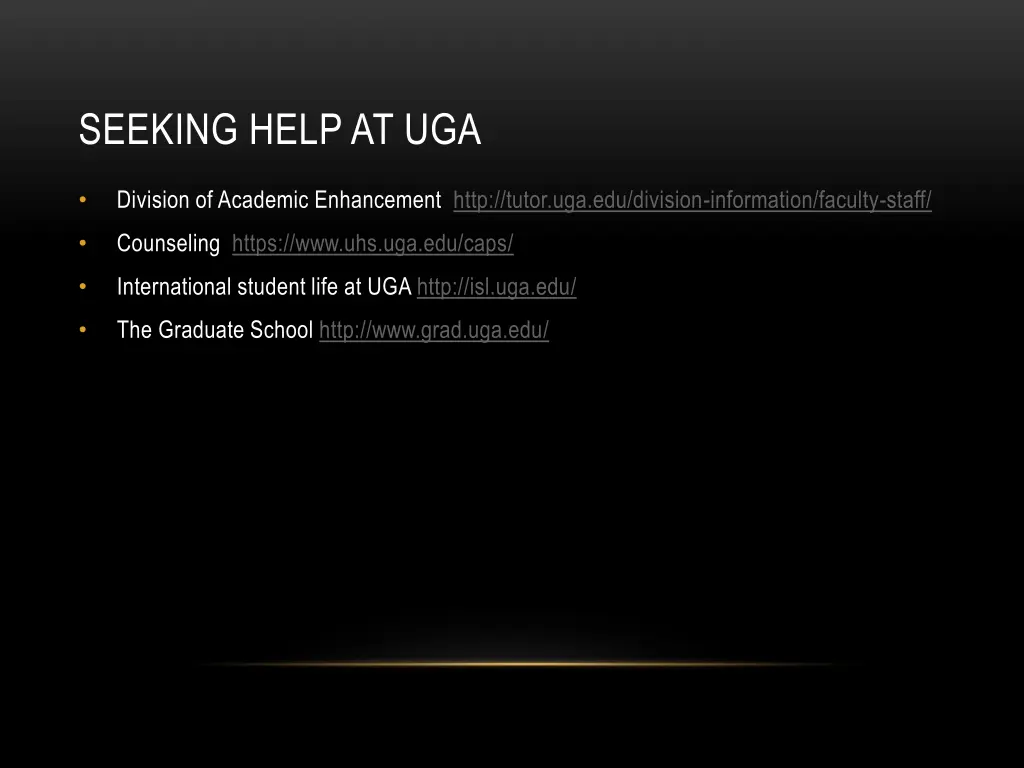 seeking help at uga