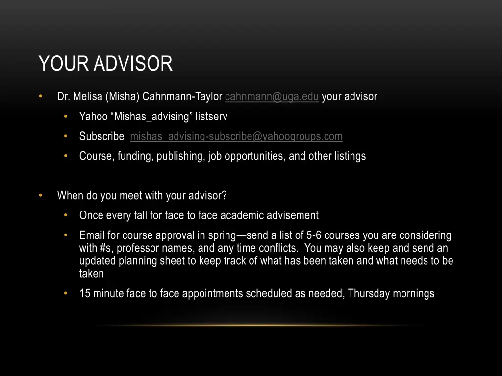your advisor