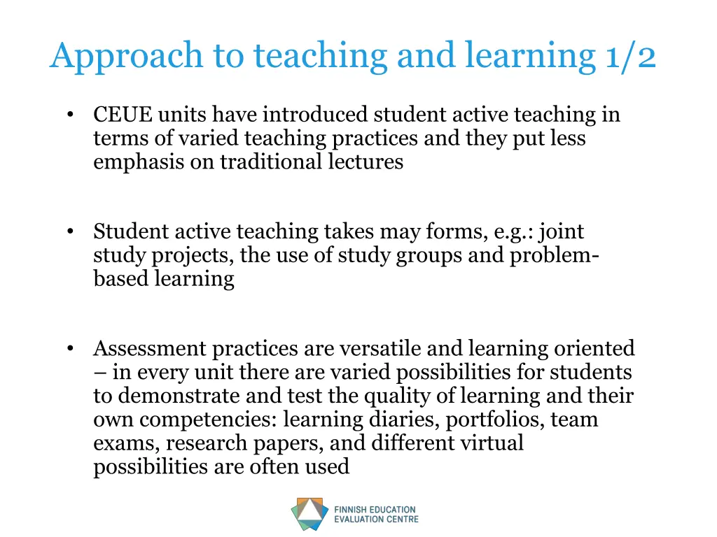 approach to teaching and learning 1 2