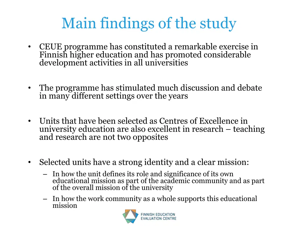 main findings of the study
