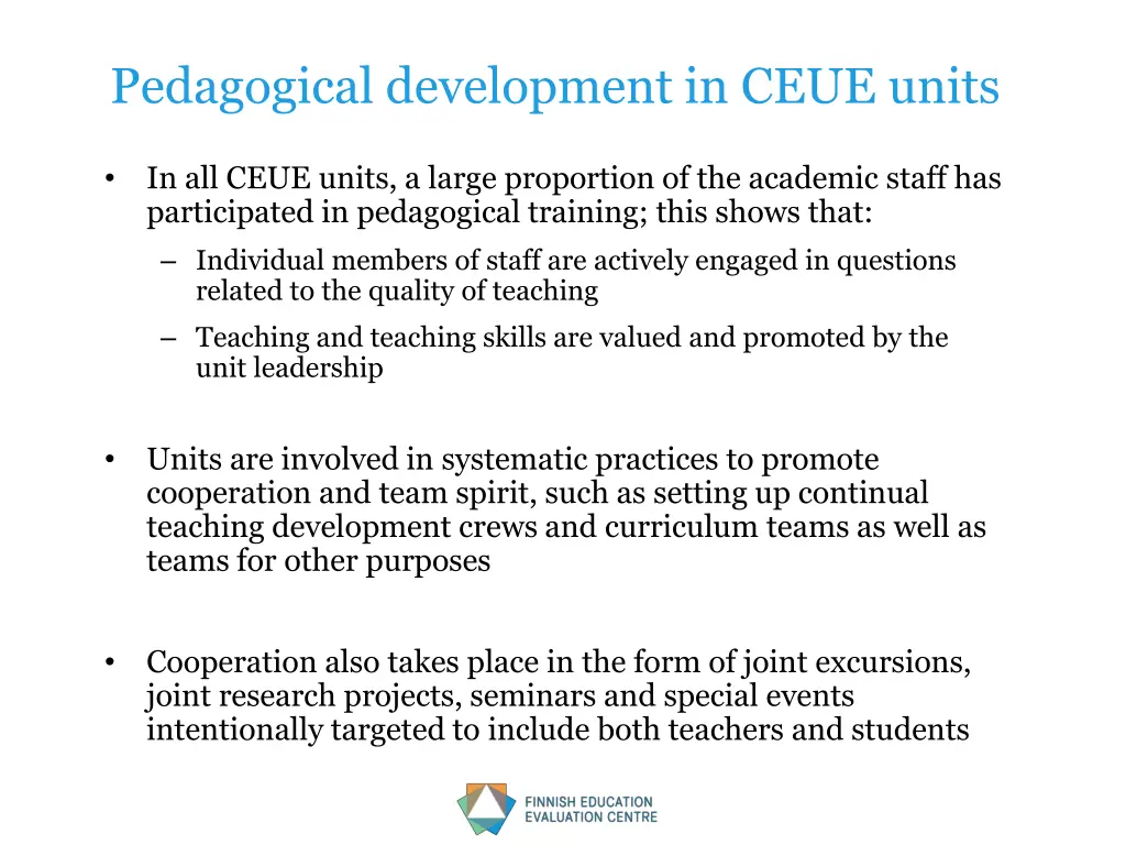 pedagogical development in ceue units