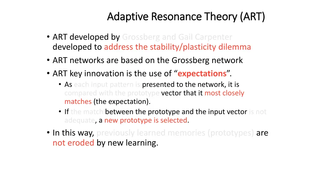 adaptive resonance theory art adaptive resonance