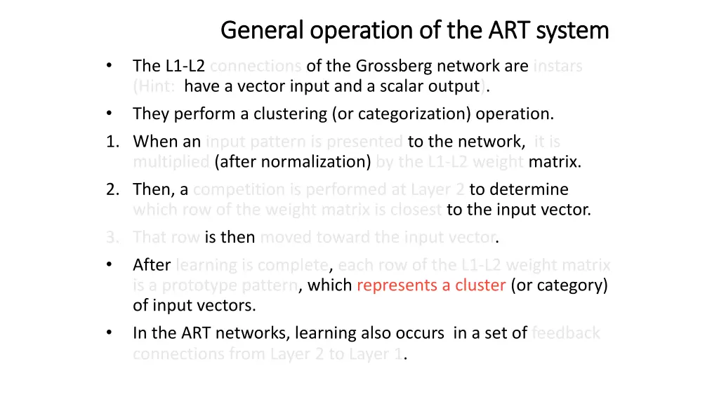 general operation of the art system general