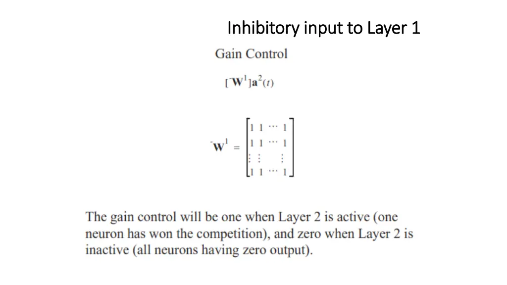 inhibitory input to layer 1 inhibitory input