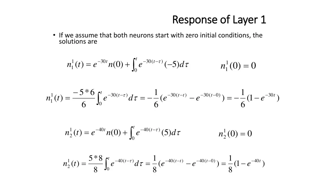 response of layer response of layer 1 1