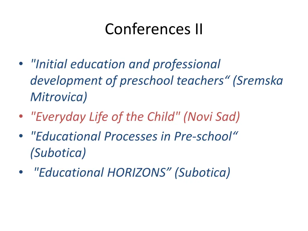 conferences ii