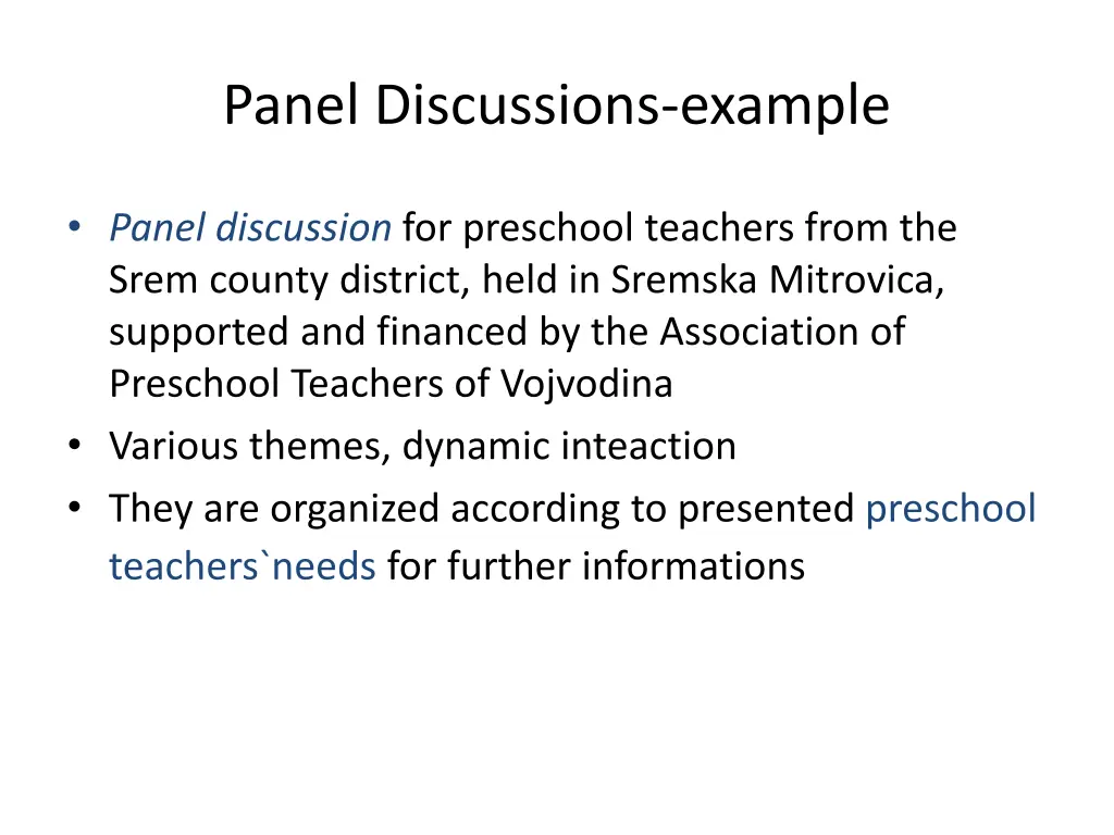 panel discussions example