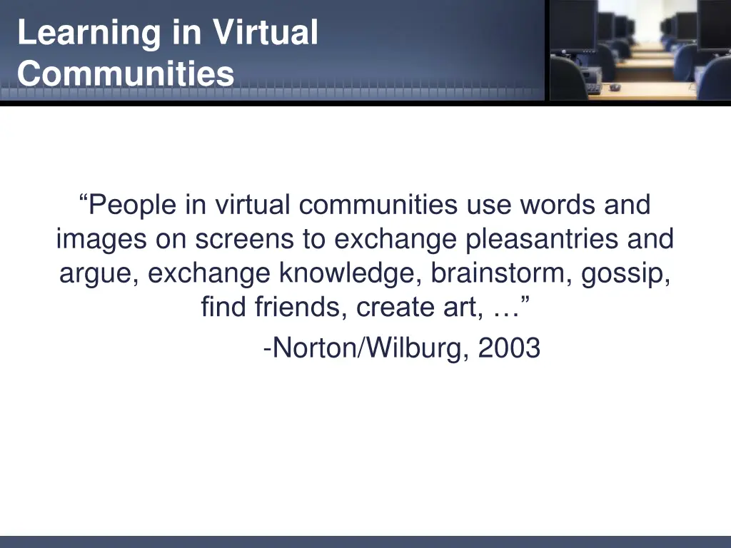 learning in virtual communities