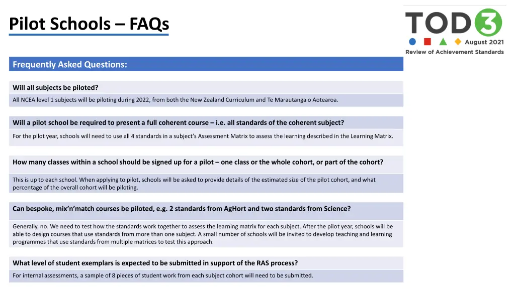pilot schools faqs