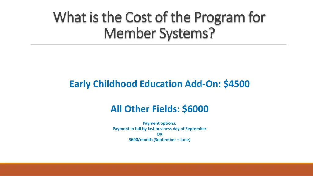 what is the cost of the program for what
