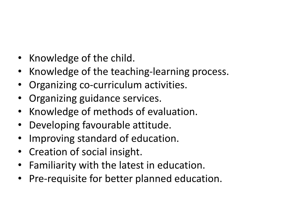 knowledge of the child knowledge of the teaching