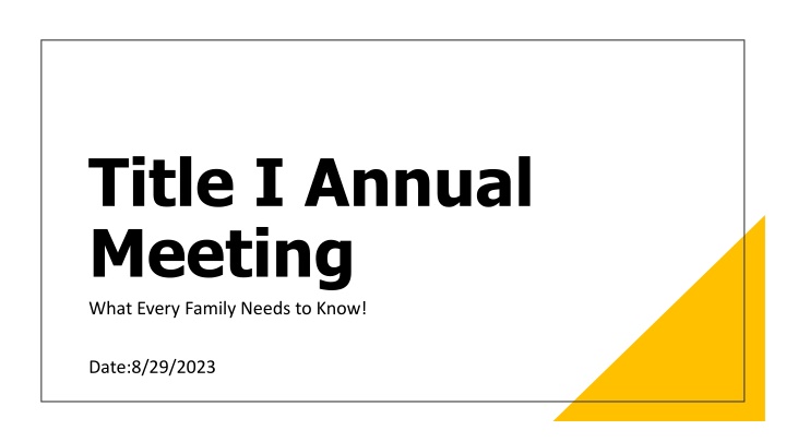 title i annual meeting what every family needs