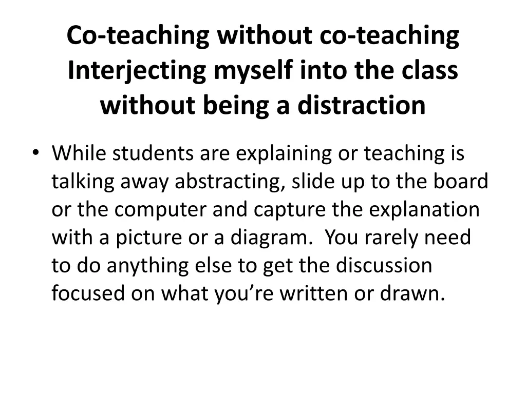 co teaching without co teaching interjecting 1
