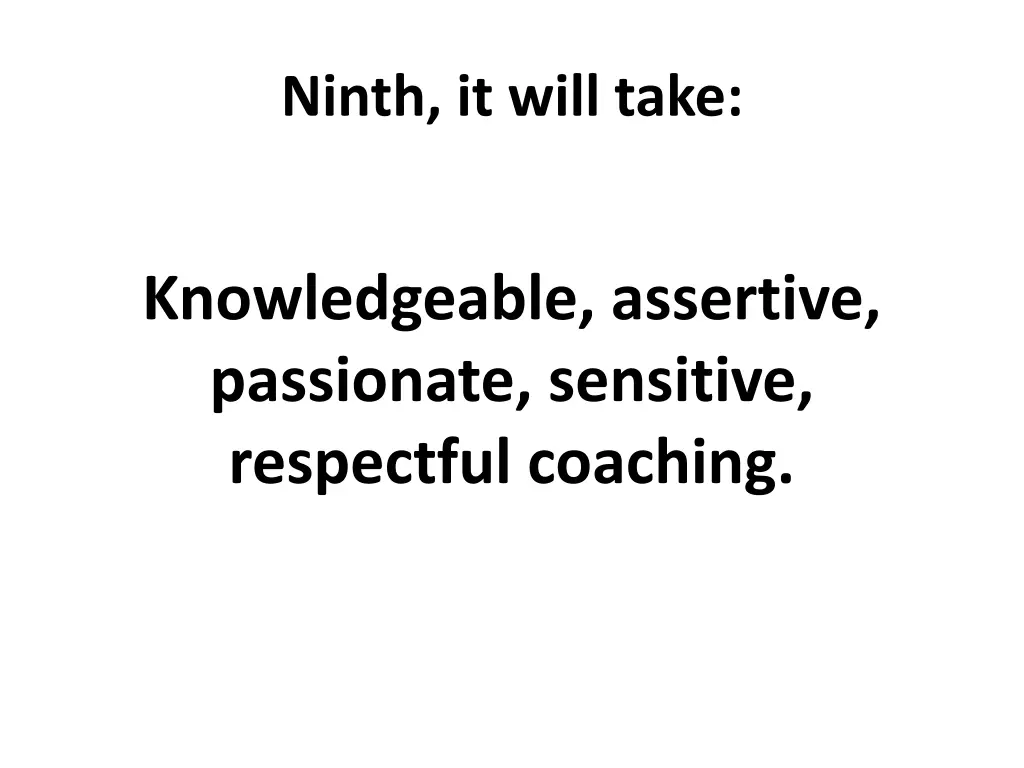 ninth it will take
