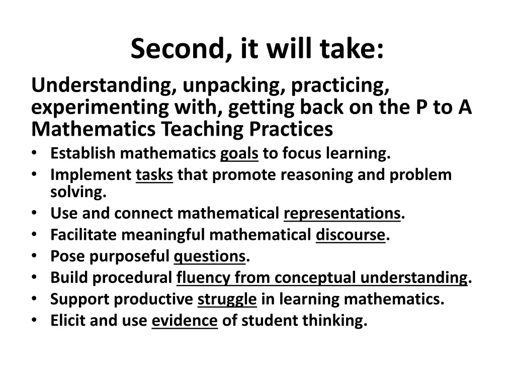 second it will take understanding unpacking