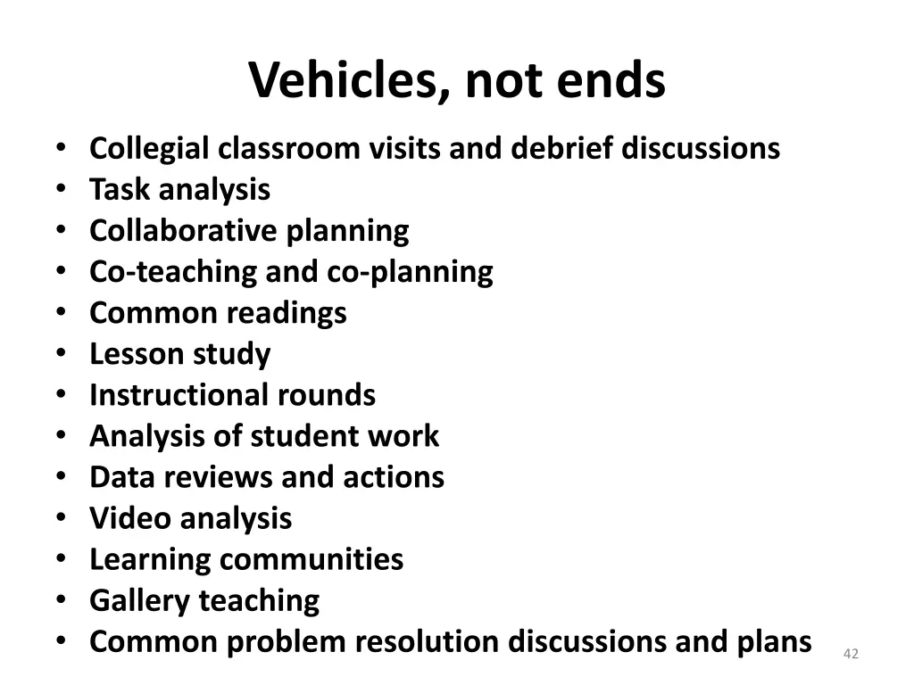 vehicles not ends collegial classroom visits