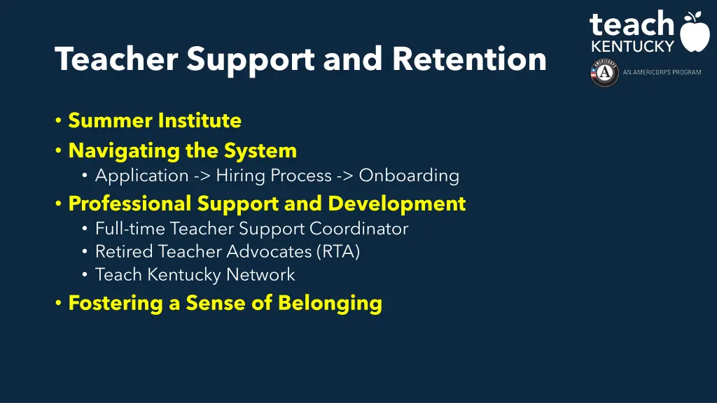 teacher support and retention