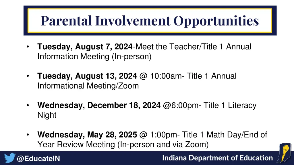 parental involvement opportunities