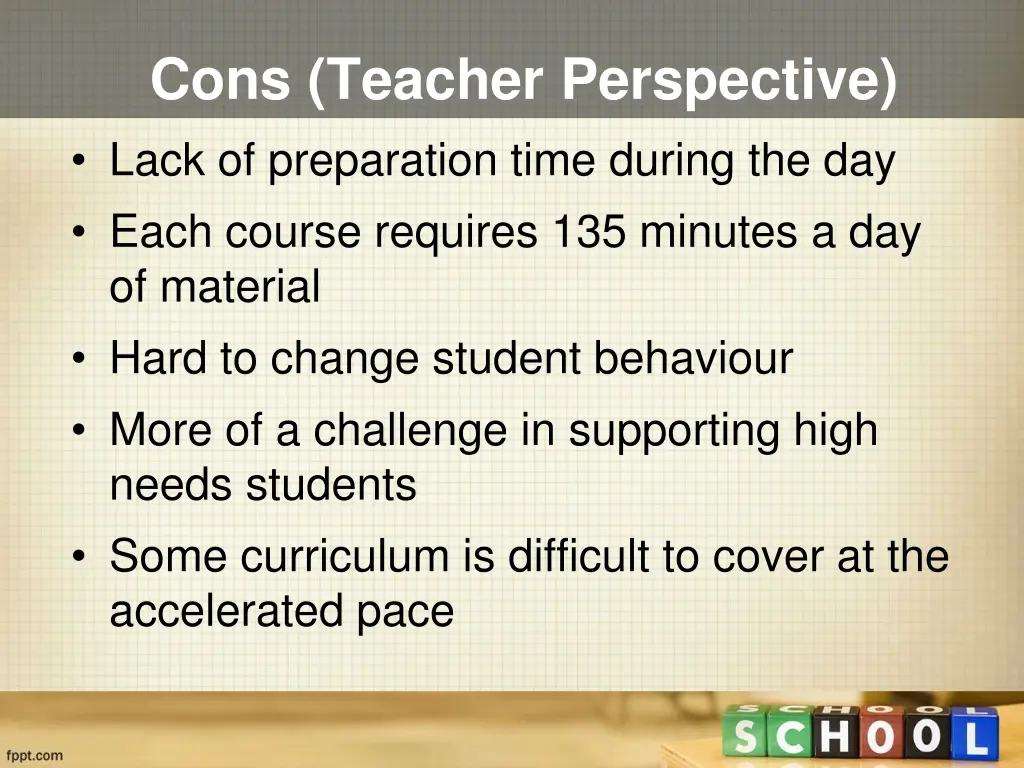cons teacher perspective