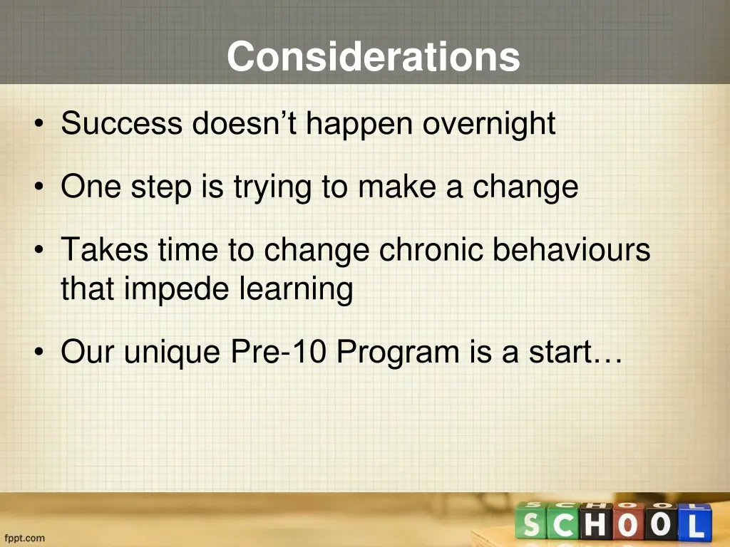 considerations