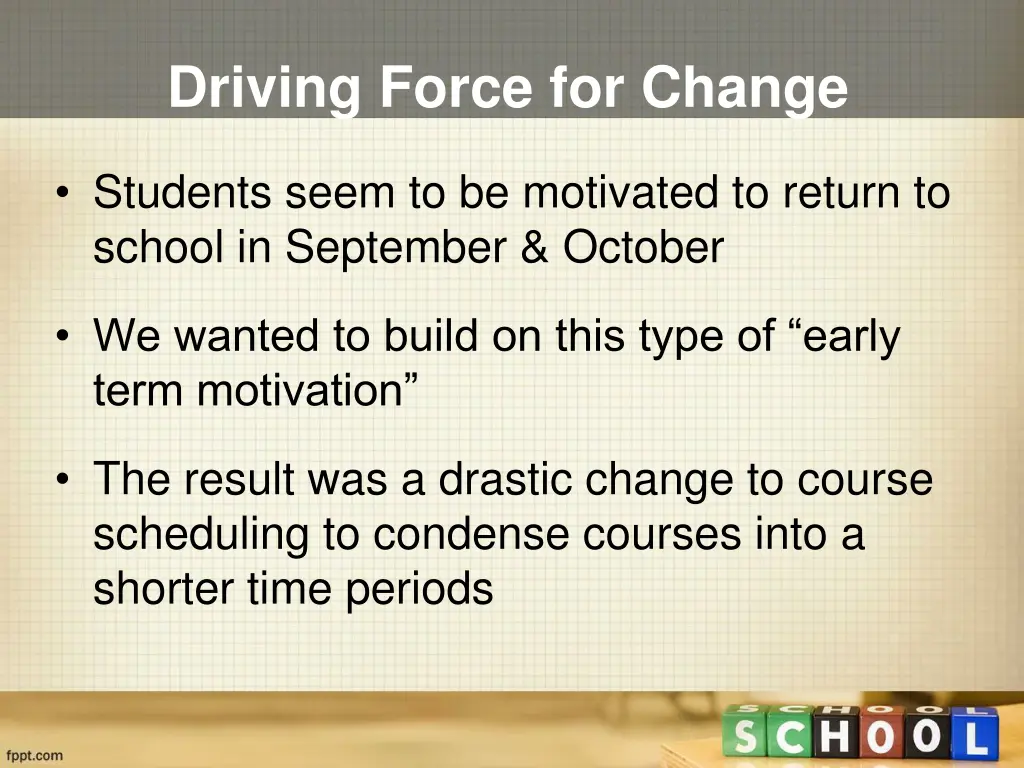 driving force for change
