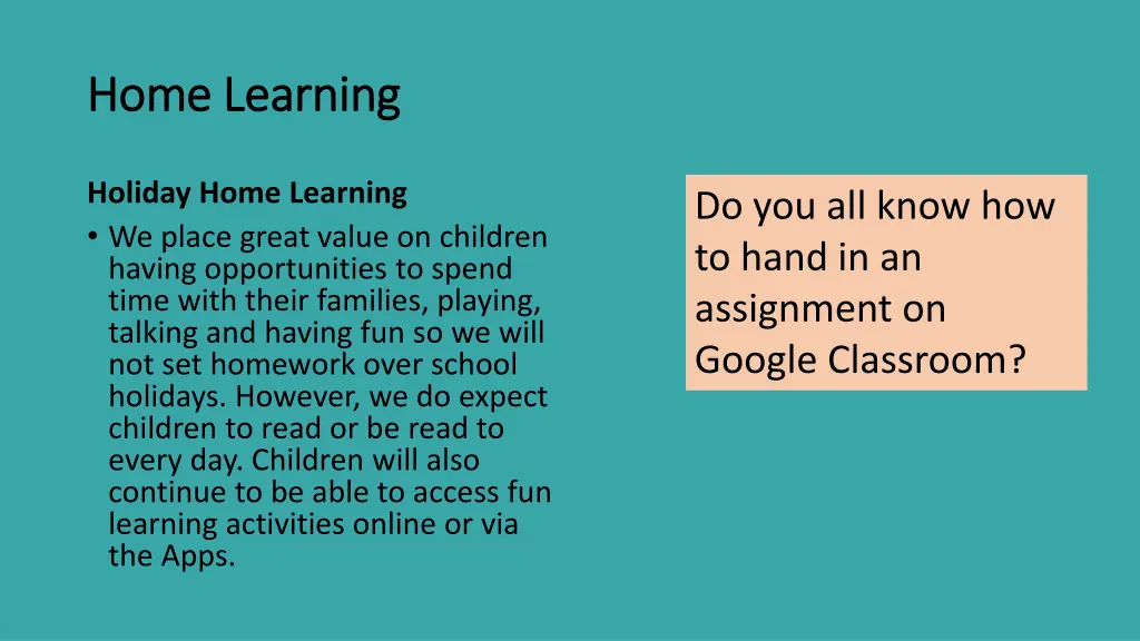 home learning home learning 1