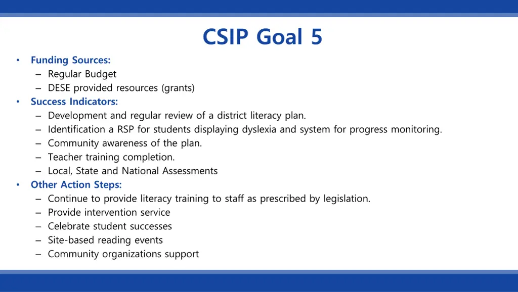 csip goal 5