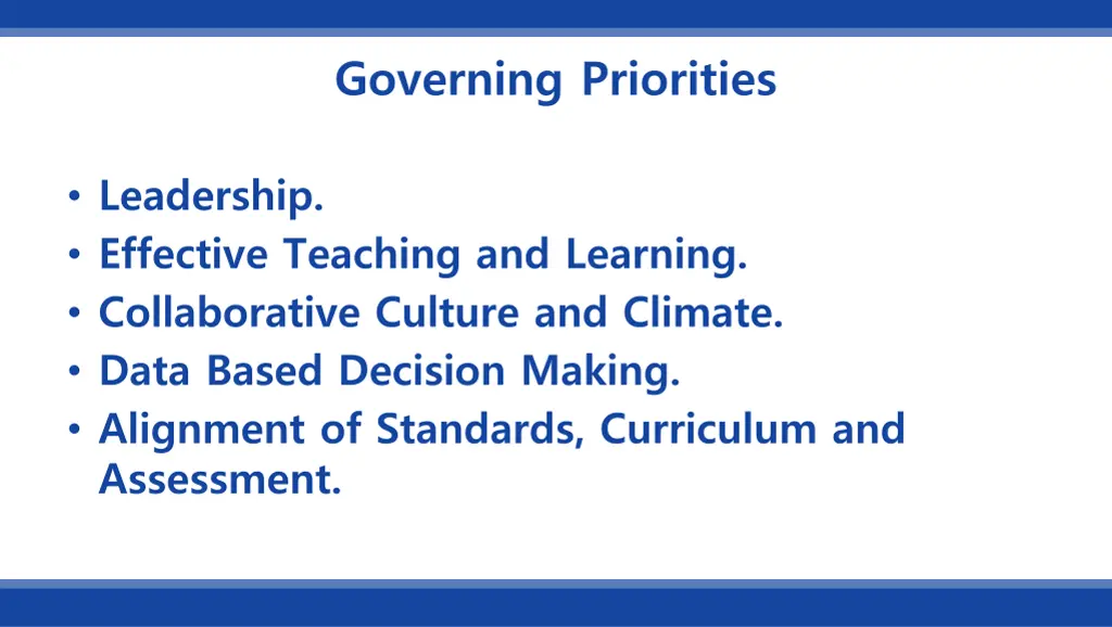 governing priorities