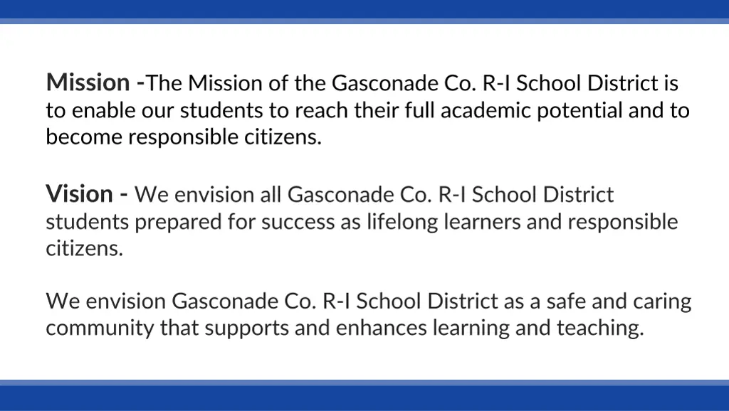 mission the mission of the gasconade