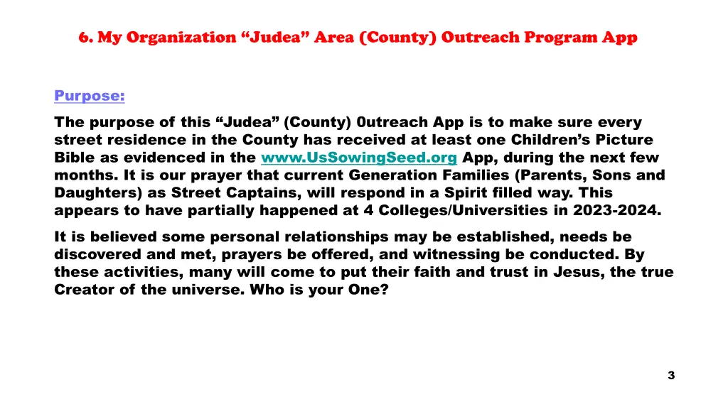6 my organization judea area county outreach 2