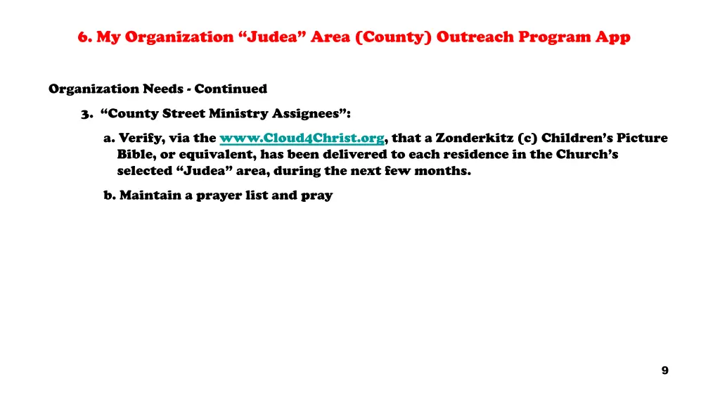 6 my organization judea area county outreach 8