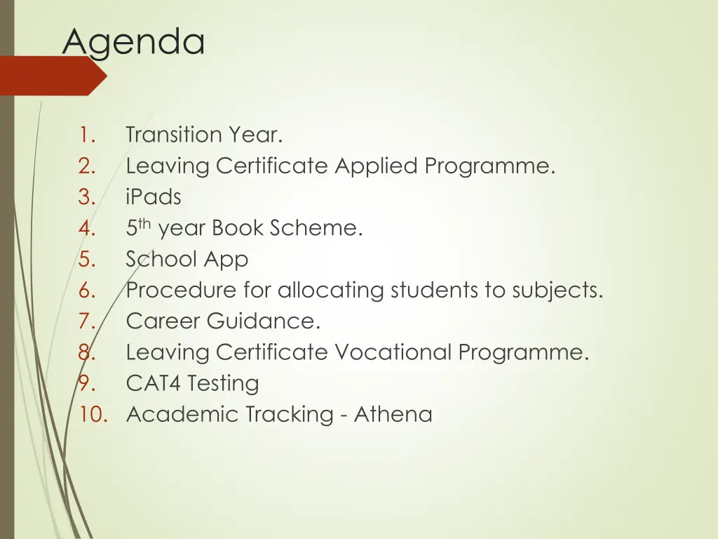 agenda