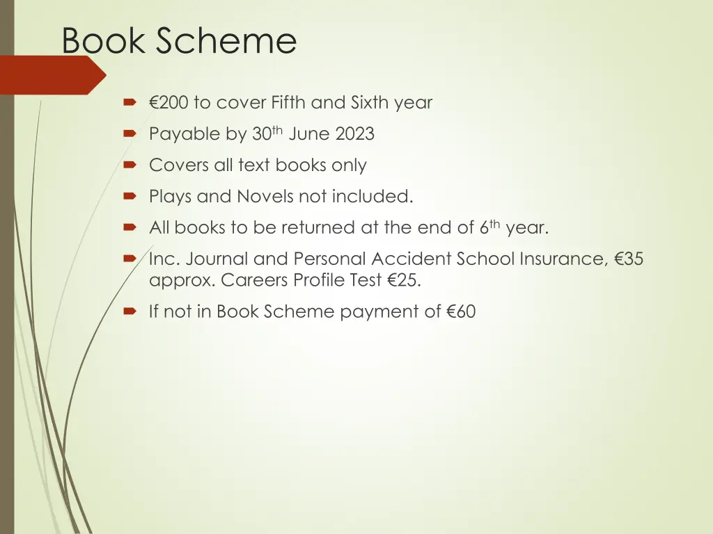 book scheme