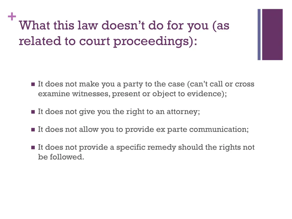what this law doesn t do for you as related