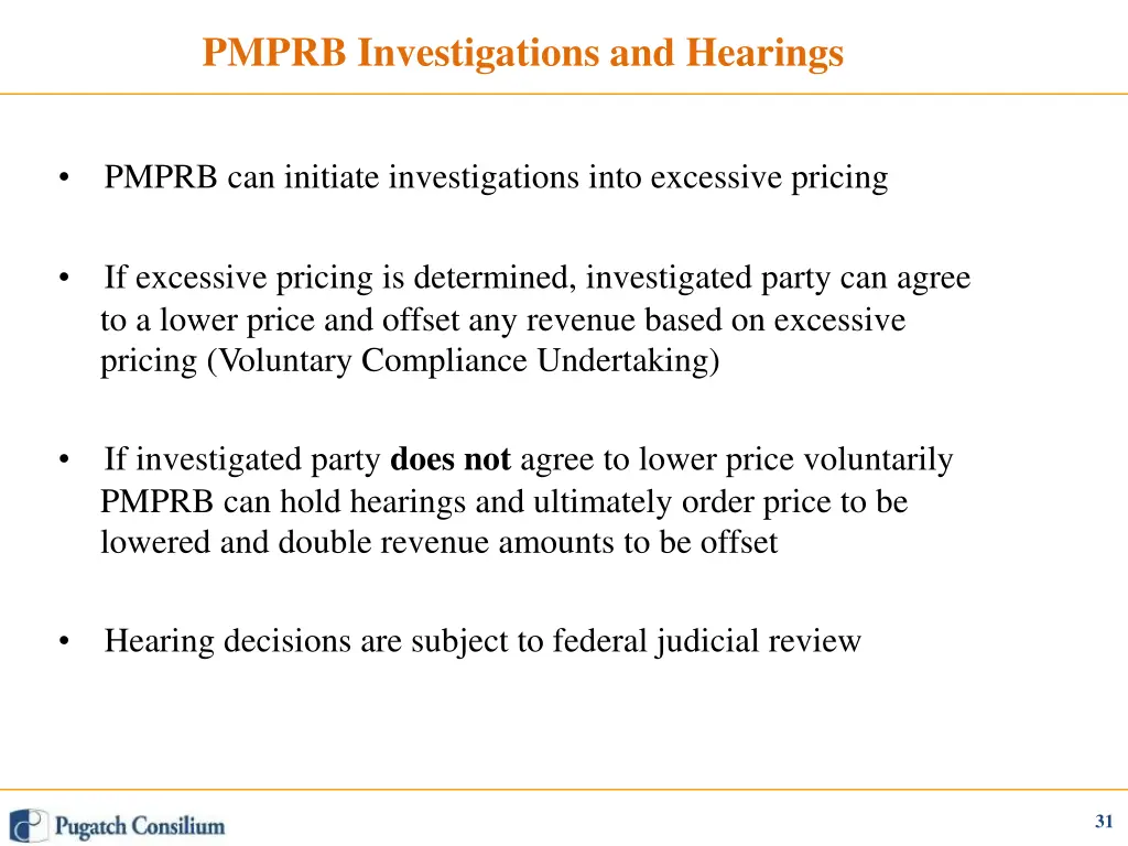 pmprb investigations and hearings