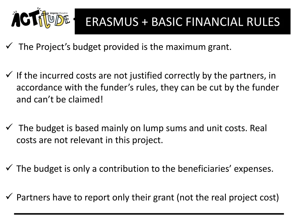erasmus basic financial rules
