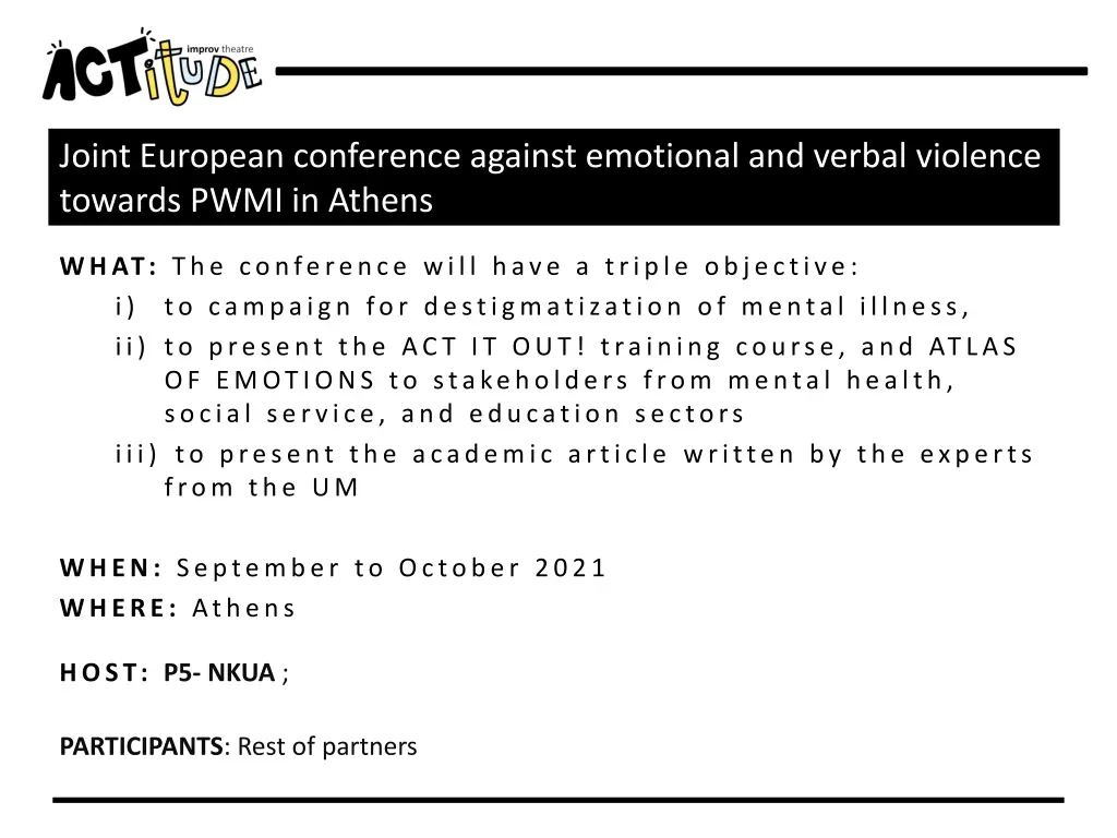 joint european conference against emotional